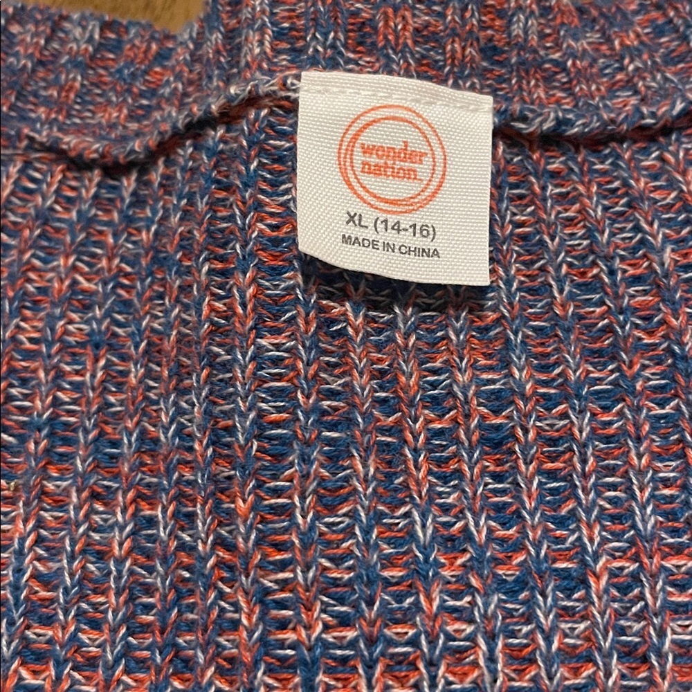 Wonder Nation Blue and Red Knit Cardigan - Picture 2 of 3